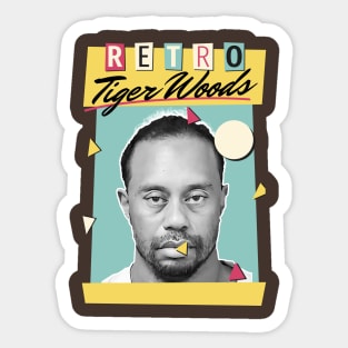 Tiger Woods - Retro Style Sticker